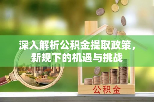 老城深入解析公积金提取政策，新规下的机遇与挑战