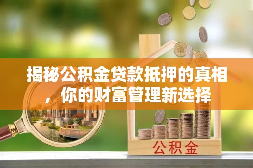 老城揭秘公积金贷款抵押的真相，你的财富管理新选择